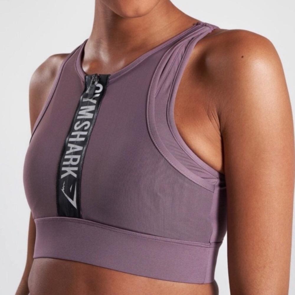 Gymshark Purple Wash Elevate Zipper Sports Bra